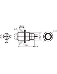 HOGE RONDE METALEN SCHAKELAAR SPDT 1NO 1NC - GROENE RING 2