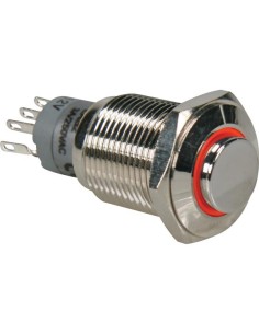 HIGH ROUND METAL SWITCH SPDT 1NO 1NC - ORANGE RING
