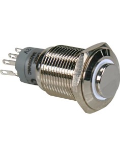 HIGH ROUND METAL SWITCH SPDT 1NO 1NC - WHITE RING
