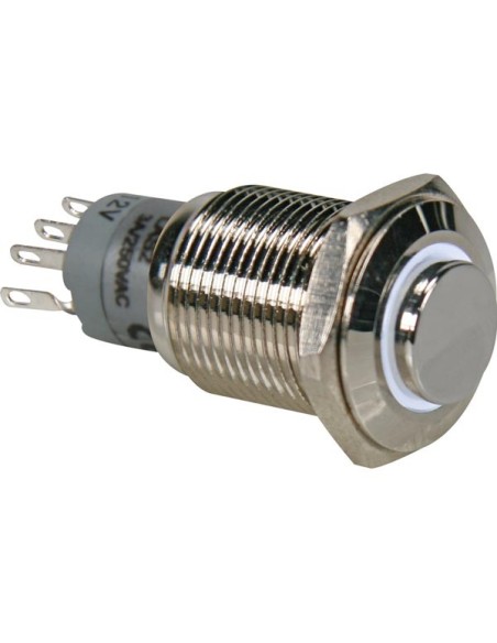 HOGE RONDE METALEN SCHAKELAAR SPDT 1NO 1NC - WITTE RING