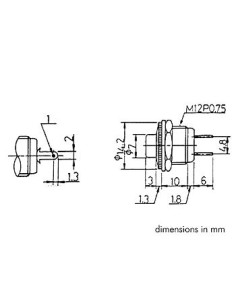 BOUTON-POUSSOIR OFF-(ON) ROUGE 2