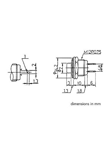PUSH-BUTTON SWITCH OFF-(ON) RED