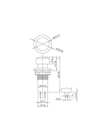 BOUTON-POUSSOIR OFF-ON ROUGE