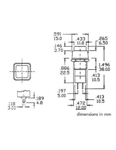 R18-23 PUSH SWITCH 1P ON-(OFF) BLACK  3A/125V 2