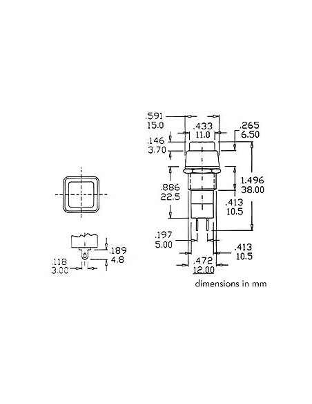 R18-23 DRUKSCHAKELAAR ON-(OFF) ZWART 3A/125V