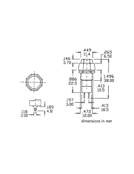 R18-24A  BOUTON-POUSSOIR OFF-ON ROUGE 3A/125V