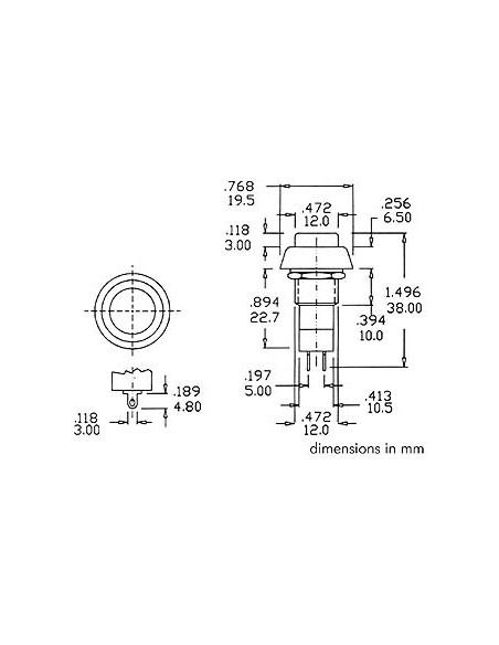 R18-25A BOUTON-POUSSOIR OFF-ON ROUGE 1A/125V