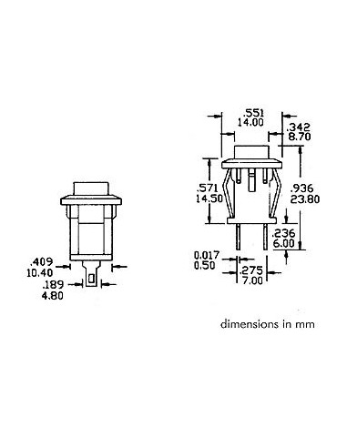 DRUCKTASTER - EIN-(AUS) - ROTE SCHUTZKAPPE