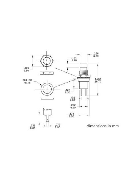 PUSH-BUTTON SWITCH OFF-(ON) RED