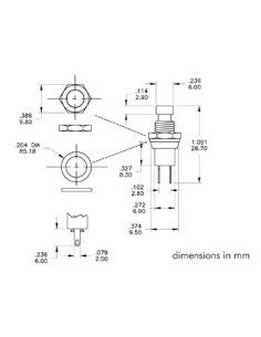 PUSH-BUTTON SWITCH ON-(OFF) BLACK 2