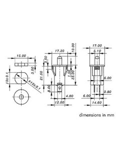 BOUTON-POUSSOIR ON-(OFF) NOIR 2A - 250V 2
