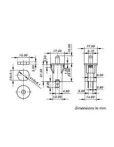 BOUTON-POUSSOIR ON-(OFF) NOIR 2A - 250V