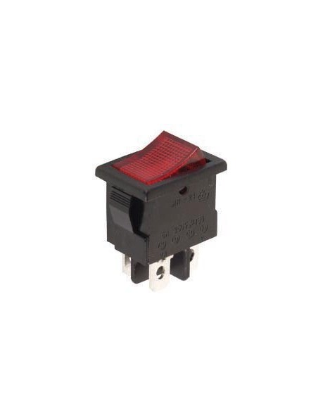 INTERRUPTEUR DE PUISSANCE A BASCULE 5A-250V DPST ON-OFF - ROUGE