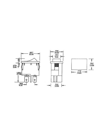 INTERRUPTEUR DE PUISSANCE A BASCULE 5A-250V DPST ON-OFF - ROUGE