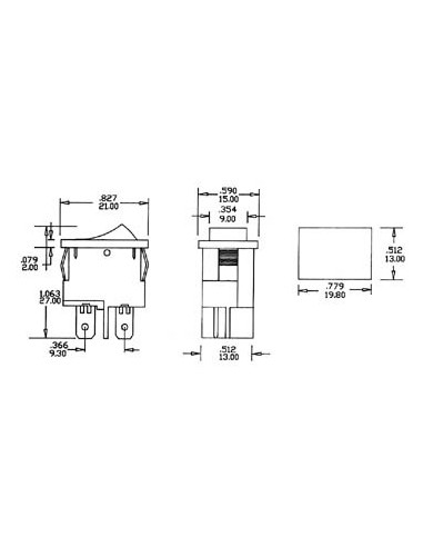 VERMOGEN ROCKERSCHAKELAAR 5A-250V DPST ON-OFF -...