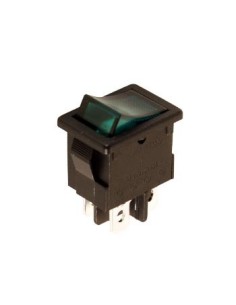 POWER ROCKER SWITCH 5A-250V DPST ON-OFF - WITH GREEN NEON...