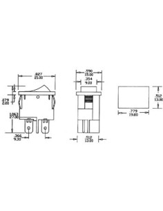 LEISTUNGSWIPPENSCHALTER 5A-250V DPST EIN-AUS - MIT GRÜNER... 2