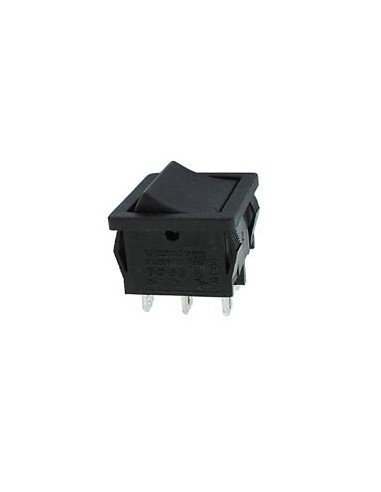 POWER ROCKER SWITCH 5A-250V DPDT ON-ON - BLACK