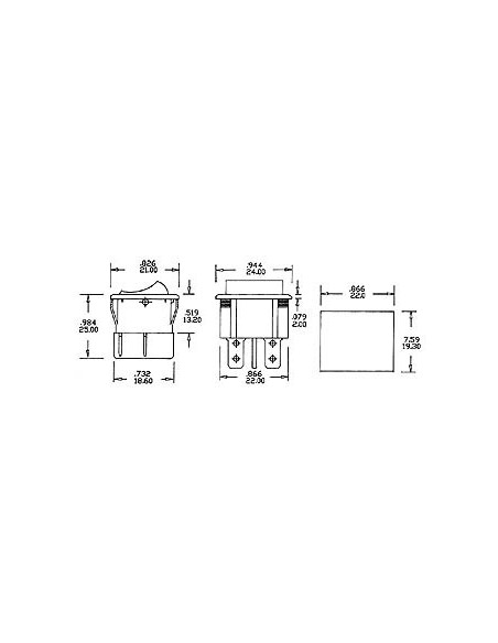 LEISTUNGSWIPPENSCHALTER 5A-250V DPDT EIN-EIN - SCHWARZ