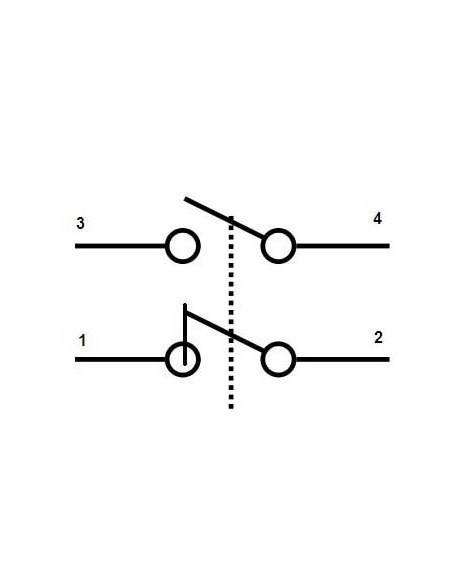 DRUKKNOP - PLAT - ROESTVRIJ STAAL - DPST 1NO 1NC - RODE RING