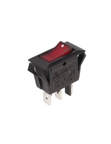 POWER ROCKER SWITCH 10A-250V SPST ON-OFF - WITH RED NEON LIGHT