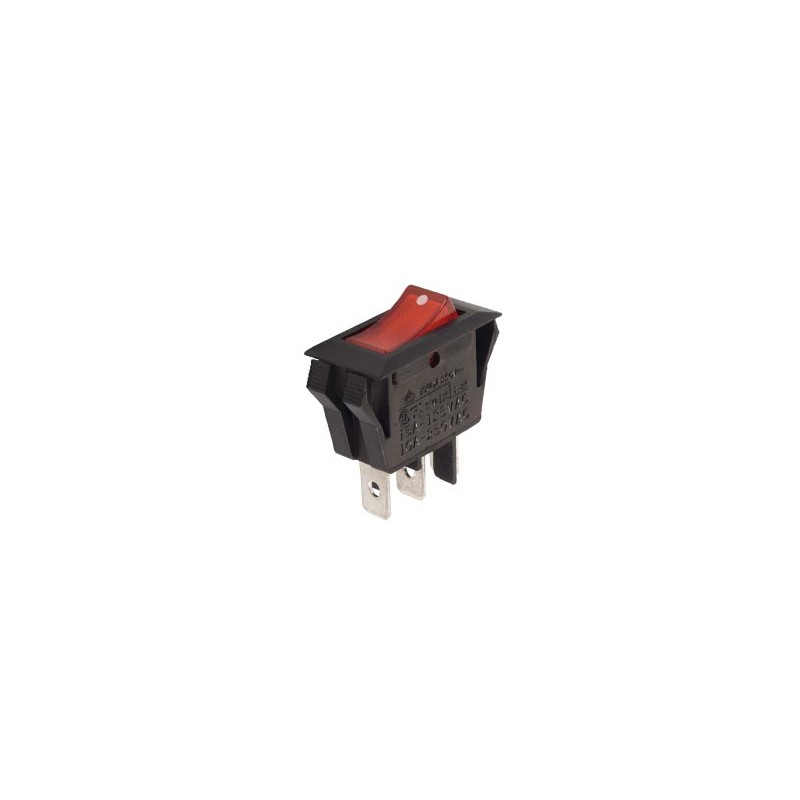 POWER ROCKER SWITCH 10A-250V SPST ON-OFF - WITH AMBER NEON LIGHT