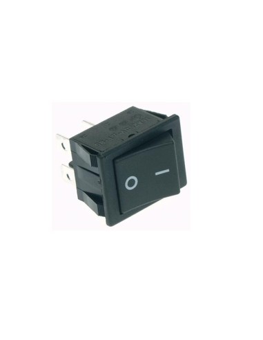 POWER ROCKER SWITCH 10A-250V DPST ON-OFF - BLACK I/O CAP