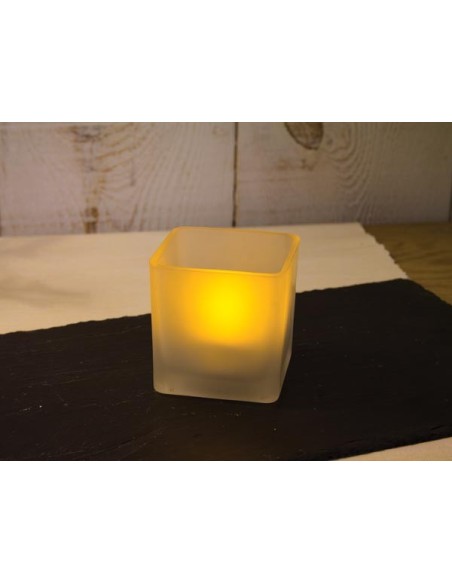 Real candlelight LED - LED-Kerze - Würfelform - 7.5 cm - Batterien nicht enthalten