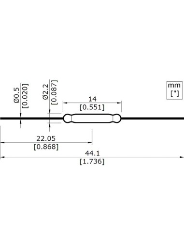 REEDSCHAKELAAR - 1 x N.O. CONTACT
