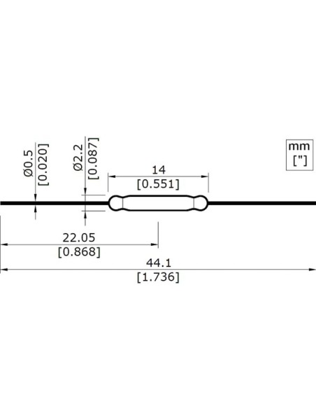 REEDSCHAKELAAR - 1 x N.O. CONTACT