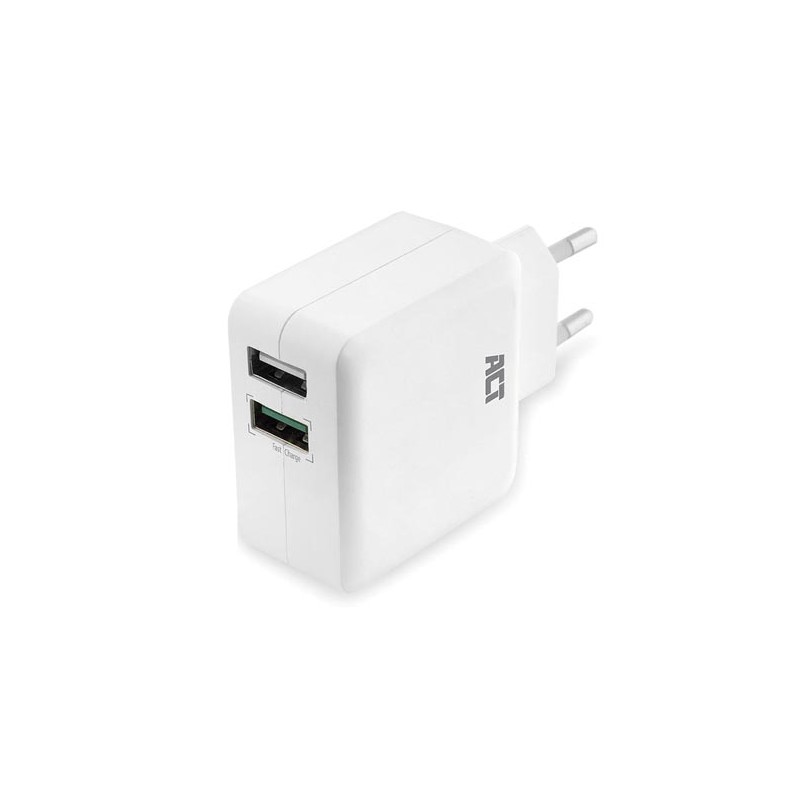 USB Charger 110-240V 2 port  & Quickcharge Qualcomm 4A white