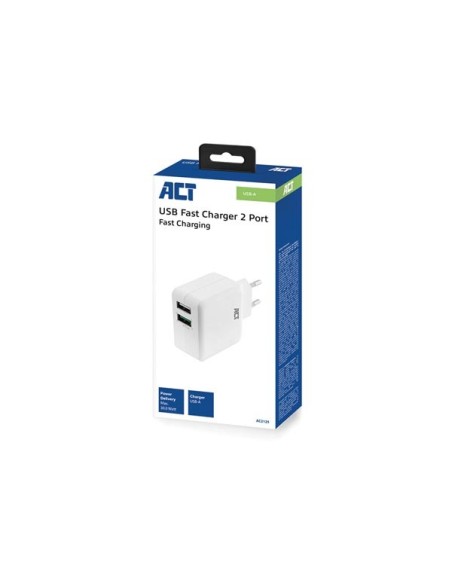 2-poorts USB-lader (4A) - met Qualcomm Quick Charge - 110-240 V - wit