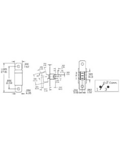VERTICAL SUBMINIATURE ROCKER SWITCH SPDT ON-ON 2
