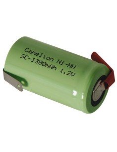 NI-MH CELL 1.2V-1.3Ah WITH SOLDER TAGS IN THE OPPOSED...