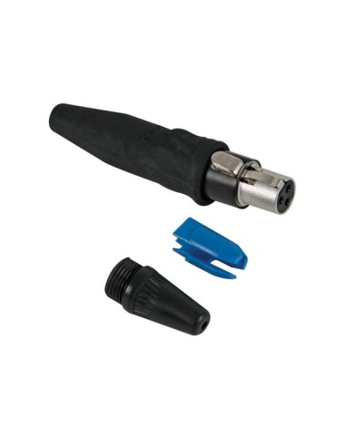 REAN TINY - CONECTOR DE 3 POLOS HEMBRA, COLOR NEGRO, CONTACTOS DORADOS