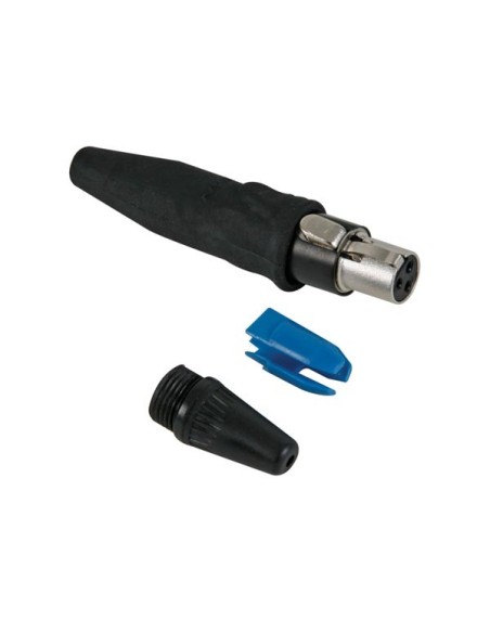 REAN TINY - CONNECTEUR FEMELLE, 3 PÔLES, NOIR, CONTACTS DORÉS