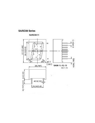 20mm SINGLE-DIGIT DISPLAY COMMON ANODE SUPER RED