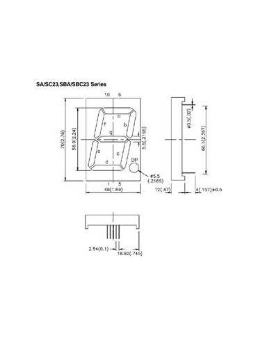 57mm EINSTELLIGES DISPLAY GEMEINSAME ANODE...