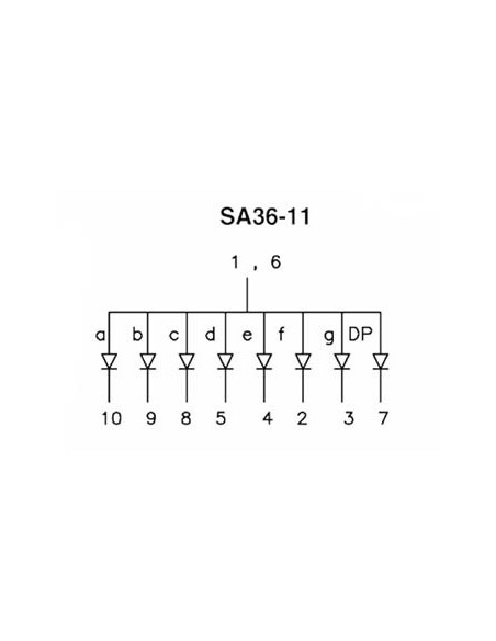 1-DIGIT DISPLAy 9mm GEMEENSCHAPPELIJKE ANODE SUPERROOD