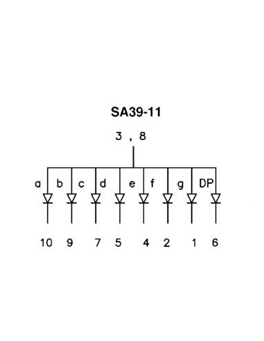 10mm SINGLE-DIGIT DISPLAY COMMON ANODE RED