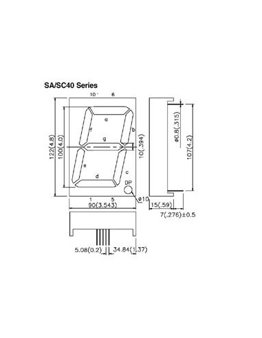100mm EINSTELLIGES DISPLAY GEMEINSAME ANODE...