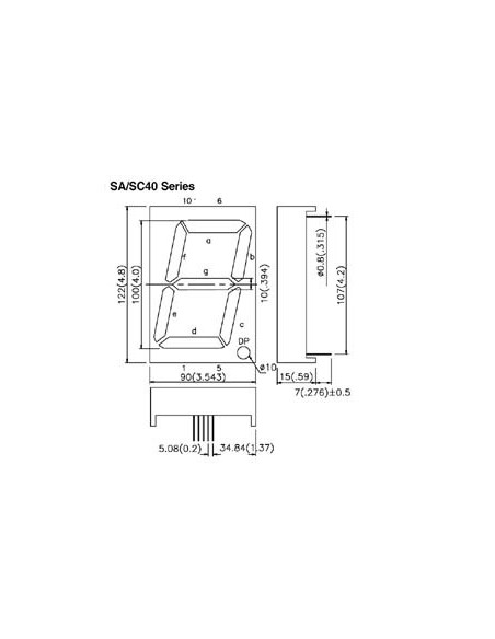 100mm SINGLE-DIGIT DISPLAY COMMON ANODE SUPER RED