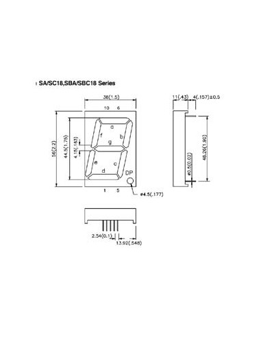 45mm EINSTELLIGES DISPLAY GEMEINSAME KATHODE...