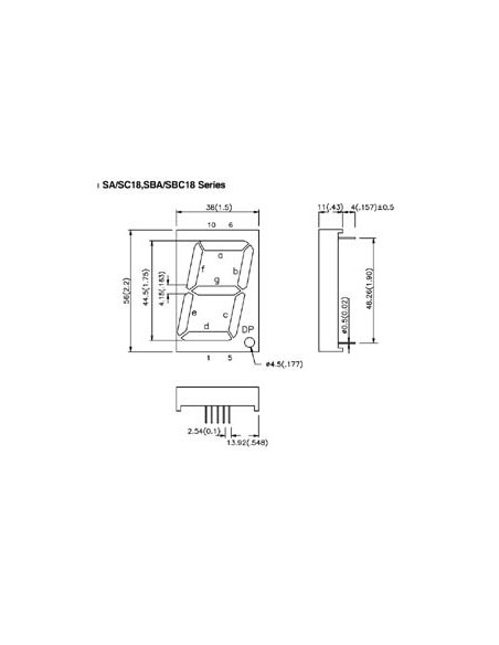 45mm SINGLE-DIGIT DISPLAY COMMON CATHODE SUPER RED