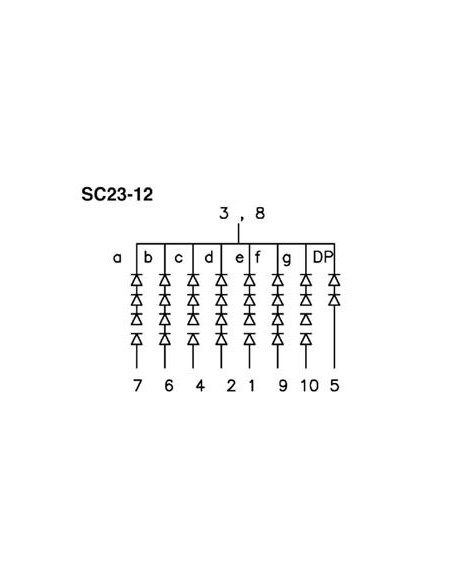 1-DIGIT DISPLAY 57mm GEMEENSCHAPPELIJKE KATHODE GEEL