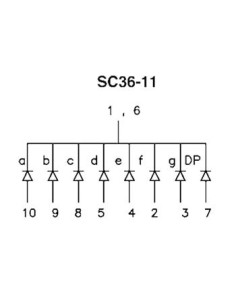 1-DIGIT DISPLAY 9mm GEMEENSCHAPPELIJKE KATHODE SUPERROOD
