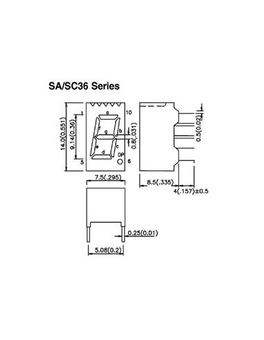 9mm SINGLE-DIGIT DISPLAY COMMON CATHODE SUPER RED