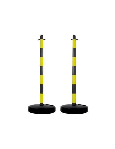 YELLOW/BLACK PLASTIC POST FOR SECURITY CHAIN - 2 pcs