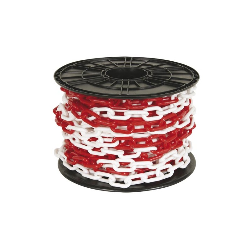 RED/WHITE CHAIN 8 mm ON REEL - 25 m