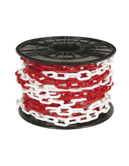 RED/WHITE CHAIN 8 mm ON REEL - 25 m